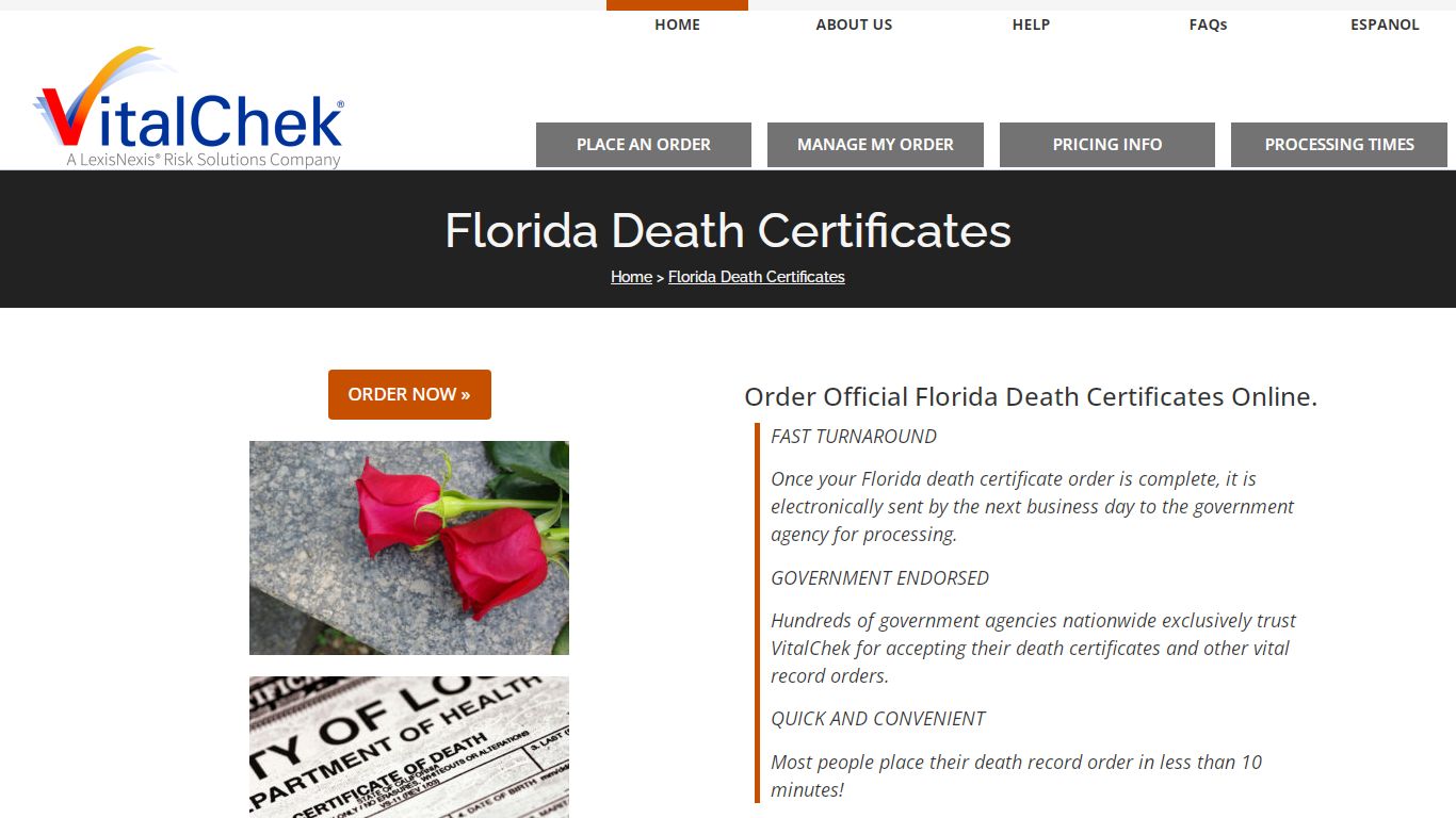 Florida (FL) Death Certificates | Death Records - VitalChek